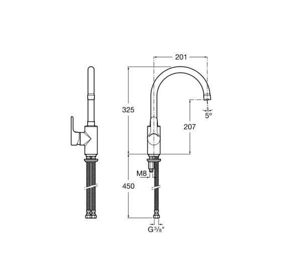 Смеситель для кухни Roca L20 A5A8409C0M