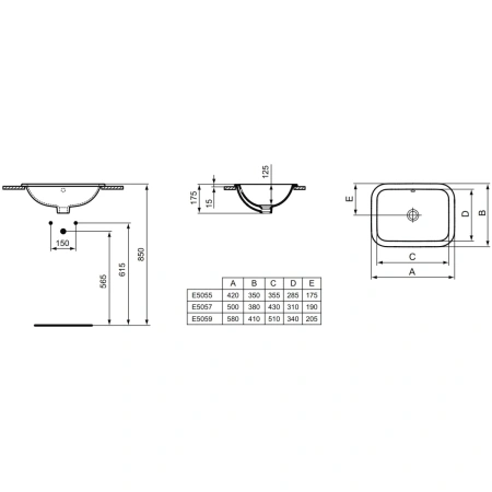 Раковина 42x35 см Ideal Standard Connect E505501