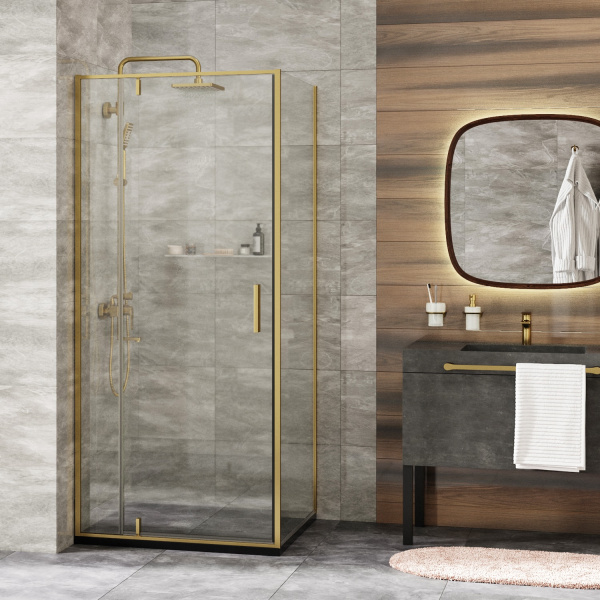 Душевой уголок WasserKRAFT Aisch 55P03 матовое золото