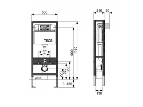 Инсталляция для унитаза Tece Profil 9500393