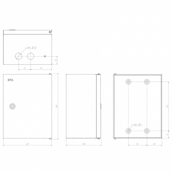 Электрический щиток накладной Эра  NO_SIMPLE_STM_SHMPg-00_IP54