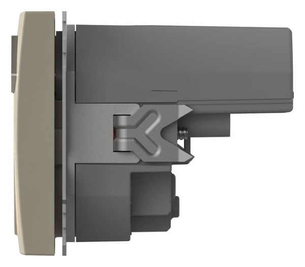 Розетка с заземлением и со шторкой и 2хUSB type A без рамки Elbi Eleсtriс Zena Vega 609-010300-317