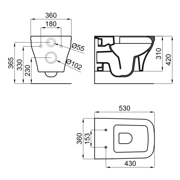 Унитаз подвесной Noken Forma N350798848 безободковый, белый