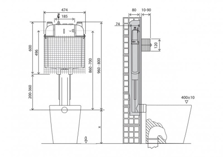 Бачок скрытого монтажа BelBagno BB025-CS