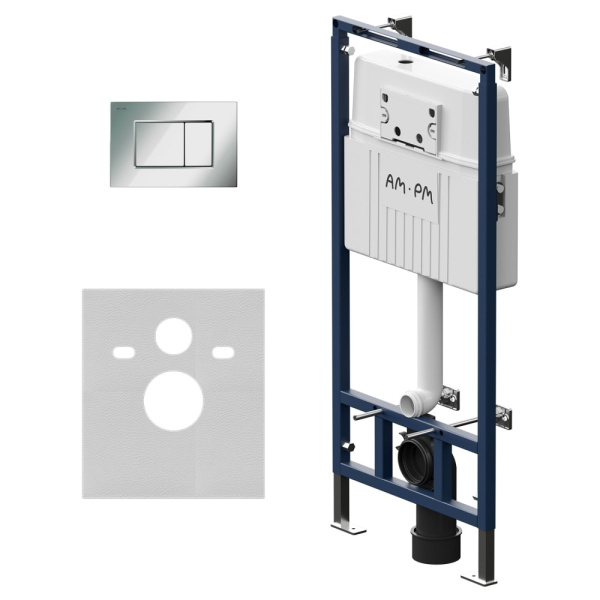 Инсталляция для унитаза AM.PM MasterFit I012710.0251 с клавишей смыва хром глянцевый