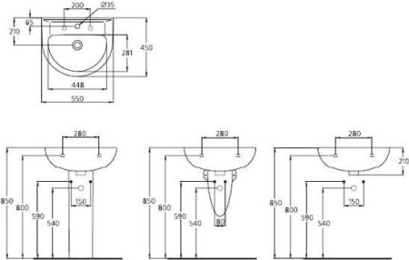 Полупьедестал для раковины Ideal Standard Ecco V921001