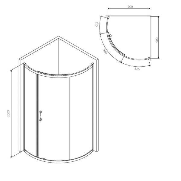 Душевой уголок AM.PM Like 90x90 W83UG-315-090MT