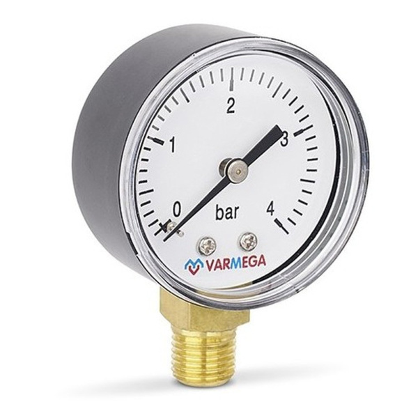 Манометр VARMEGA радиальный 50 мм, 4 бар, 1/4", VMMT10-500402