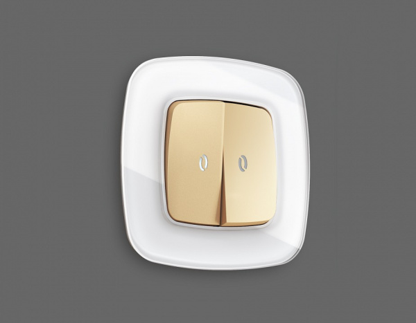 Клавиши для выключателя двухклавишного c подсветкой Ambrella Volt Quant OP6040