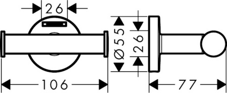 Крючок hansgrohe Logis Universal 41725000