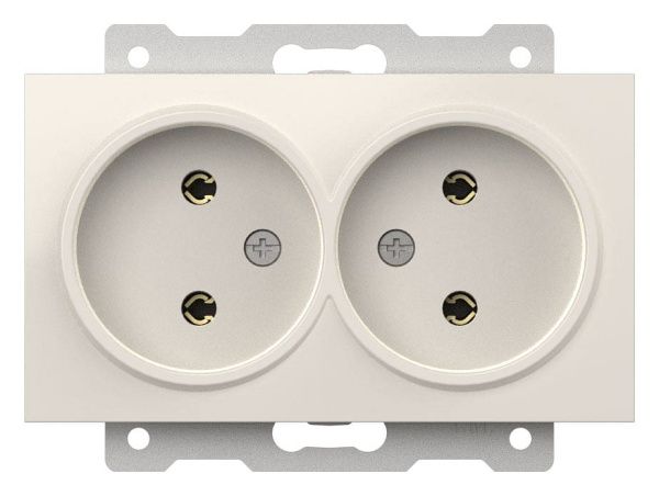 Розетка двойная без заземления, без рамки Elbi Eleсtriс Zena Vega 609-010200-908