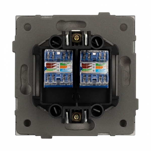 Розетка двойная Ethernet RJ-45 и со шторками, без рамки Arlight SCT-TENDO 054597