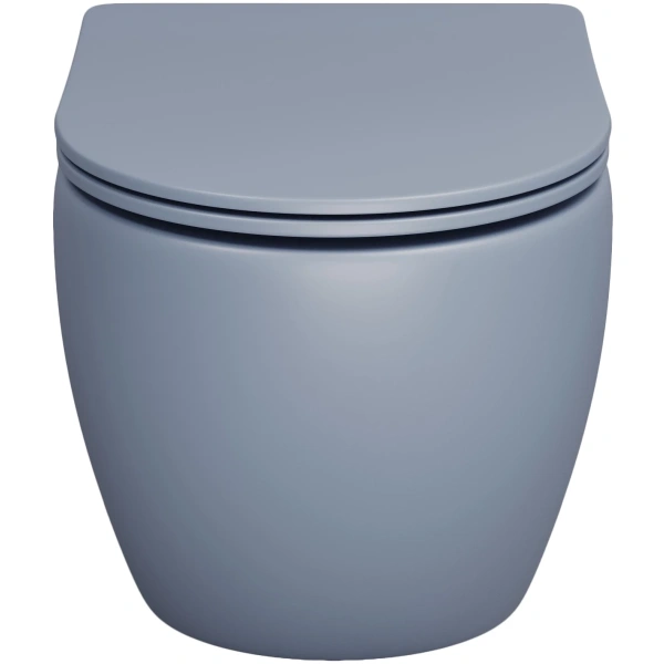 Унитаз подвесной Grossman GR-4411BSMS-21 безободковый, с сиденьем микролифт, голубой матовый