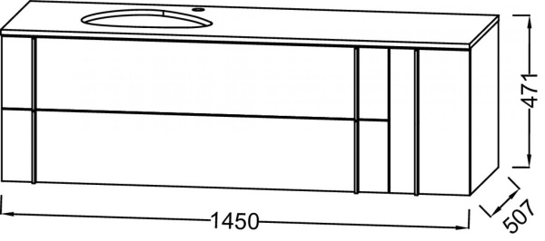 Тумба под раковину 145 см Jacob Delafon Nouvelle Vague EB3044-M43 аквамарин матовый