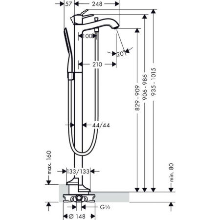Смеситель для ванны hansgrohe Metropol Classic 31445000