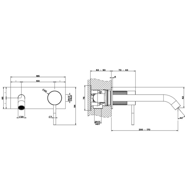 Смеситель для раковины Gessi 316 54490#239 нержавейка