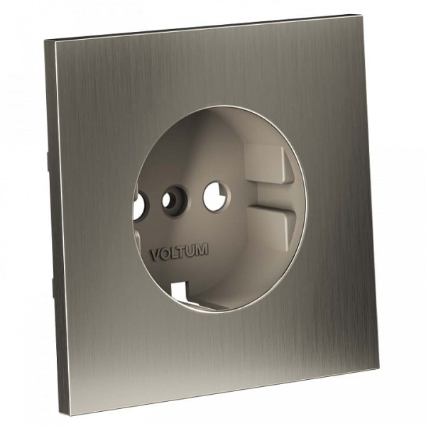 Накладка для розетки с заземлением Voltum S70 METAL VLSM000611