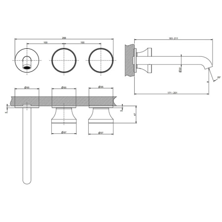 Смеситель для раковины Gessi Origini 66090#149 никель