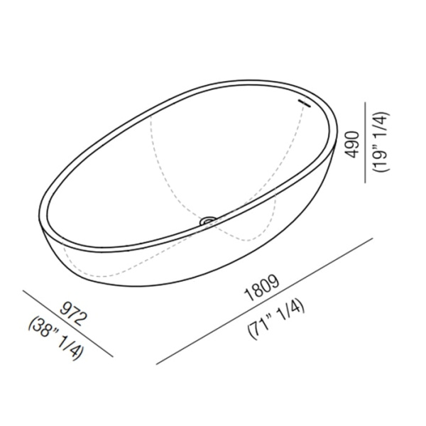 Ванна из искусственного камня Agape Spoon XL 180х97 AVAS0916ZL светло-серый