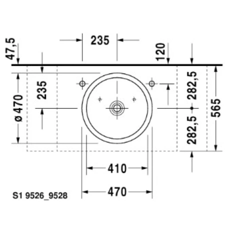 Раковина 47 см Duravit Starck 1 0386470027