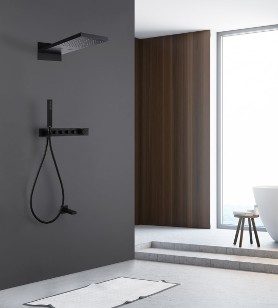 Душевой комплект Abber Rund AF8753B черный матовый