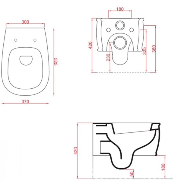 Унитаз подвесной Artceram Azuley AZV001 03 00 черный глянец