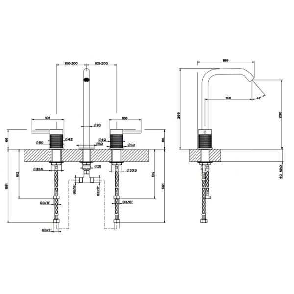 Смеситель для раковины Gessi 316 54211#239 нержавейка