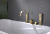 Смеситель на борт ванны Abber Wasserfall AF8613G золото матовое