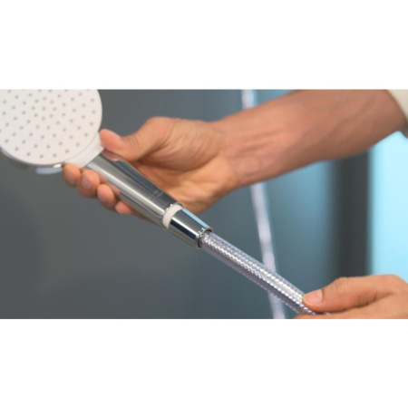 Душевой набор hansgrohe Crometta 1jet EcoSmart 26539400 90 см белый/хром