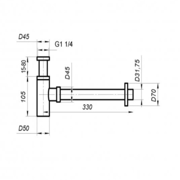 Сифон для раковины BelBagno BB-SMQ2-NERO черный матовый