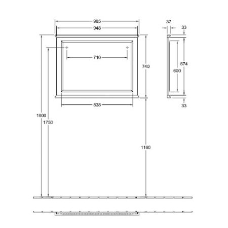 Зеркало Villeroy&Boch Hommage 85650200