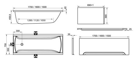 Акриловая ванна Ravak Classic 170x70 C541000000