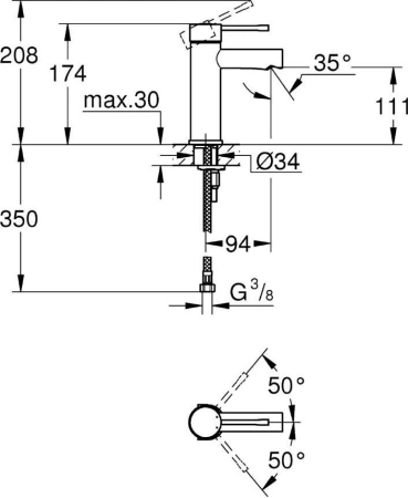 Смеситель для раковины Grohe Essence 34294001 хром