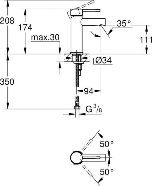 Смеситель для раковины Grohe Essence 34294001 хром