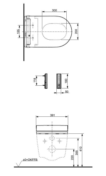 Крышка-сиденье TOTO Washlet RW TCF801CG#NW1 с пультом дистанционного управления