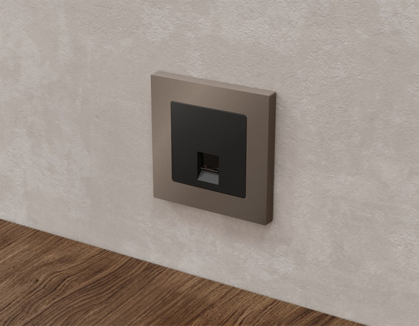 Розетка Ethernet RJ-45 и со шторками, без рамки Ambrella Volt ALFA MA812005