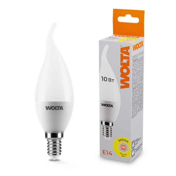 Лампа светодиодная Wolta E14 10Вт 3000K 25YCD10E14