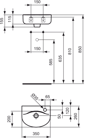 Раковина Ideal Standard Connect 35 (E791501)