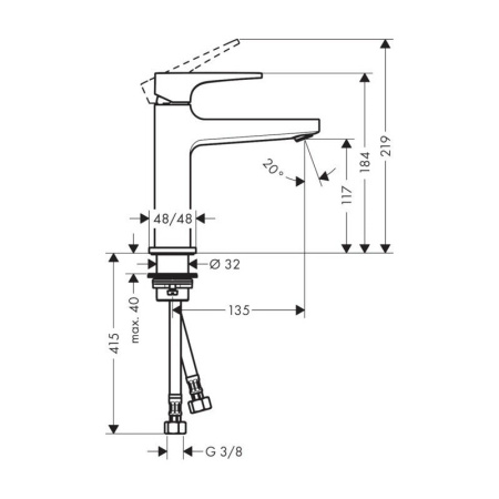 Смеситель для раковины hansgrohe METROPOL 74507000