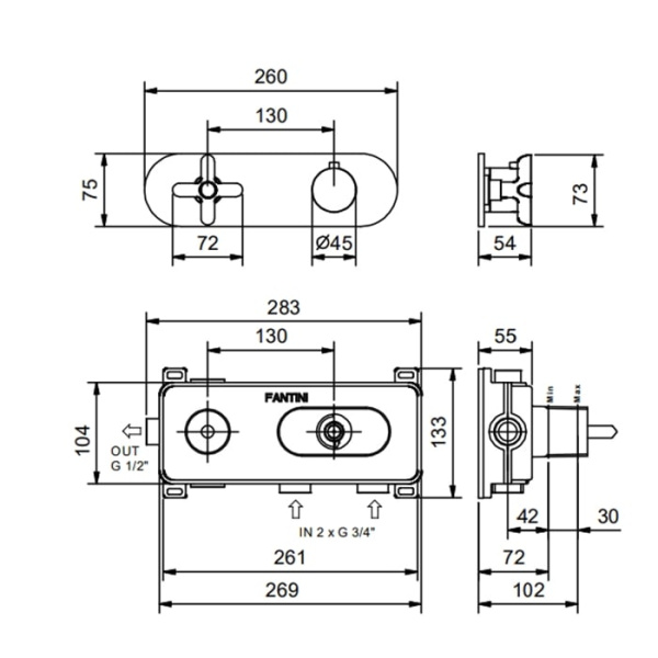 Смеситель для раковины Fantini Icona Classic 53 13 R731B черный