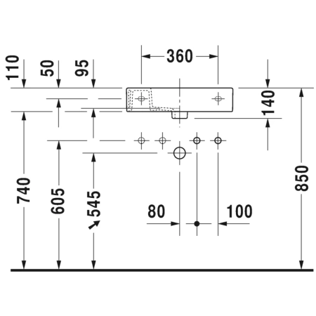 Раковина 50x25 см Duravit Vero Air 0724500008