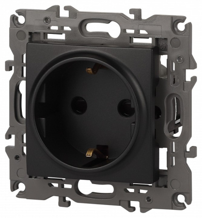 Розетка с заземлением и со шторкой, без рамки Эра Эра Elegance 14-2102-05