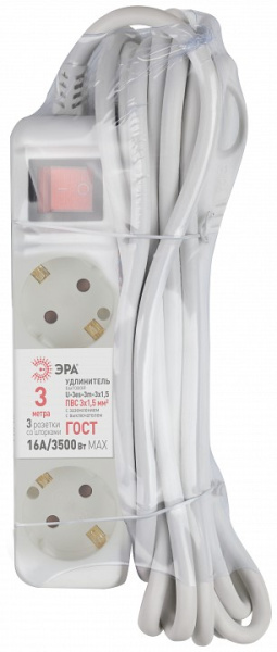 Удлинитель с выключателем Эра  U-3es-5m-3x1,5
