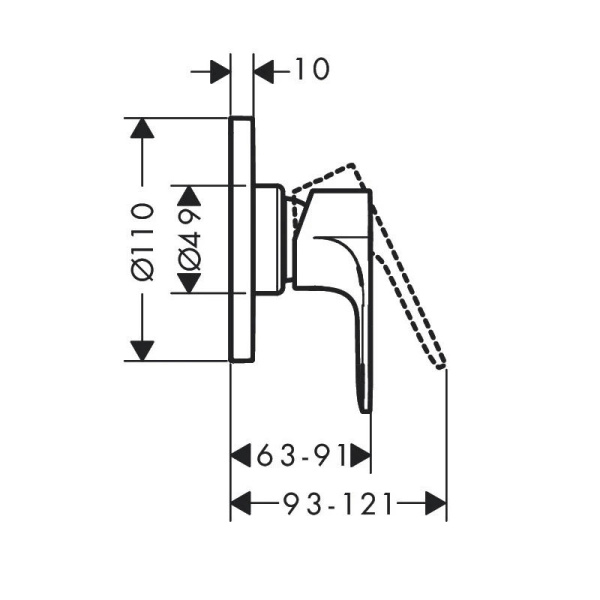 Смеситель для душа hansgrohe Rebris 72658670