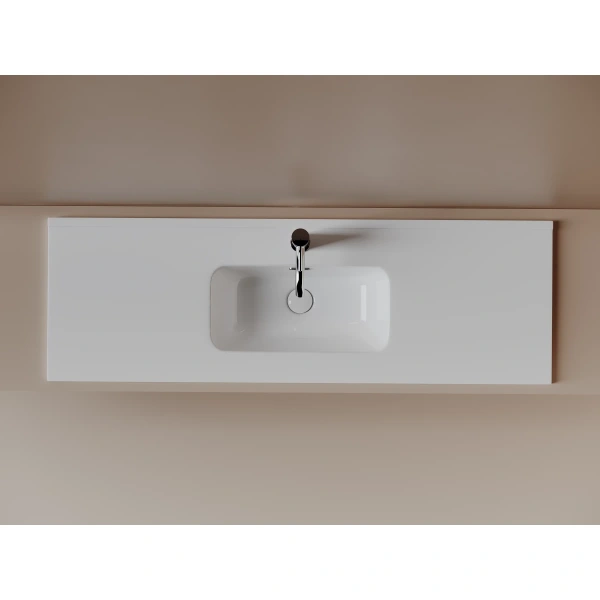 Раковина Ceramicanova Compact CN7028 121x39,5 см, накладная, белый
