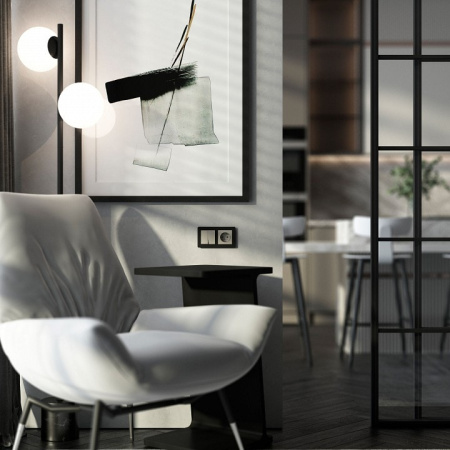 Розетка с заземлением без рамки Werkel дымчатый W1271004