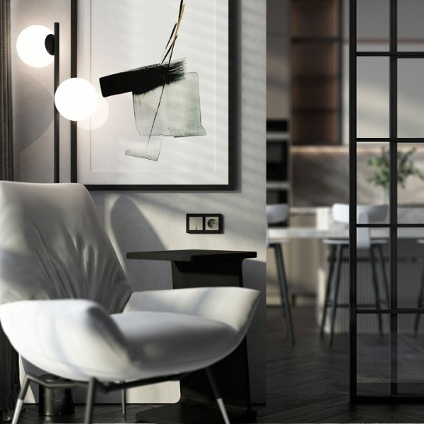 Розетка с заземлением без рамки Werkel дымчатый W1271004