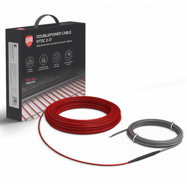 Кабель нагревательный Royal Thermo RTDC 2-17-200 с терморегулятором RTO-16