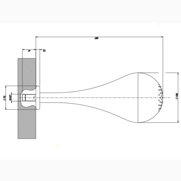 Верхний душ Gessi Goccia 33751#299 черный