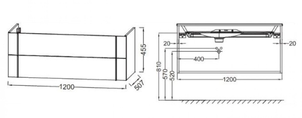 Тумба под раковину 120 см Jacob Delafon Nouvelle Vague EB3035-E73 фактурный дуб